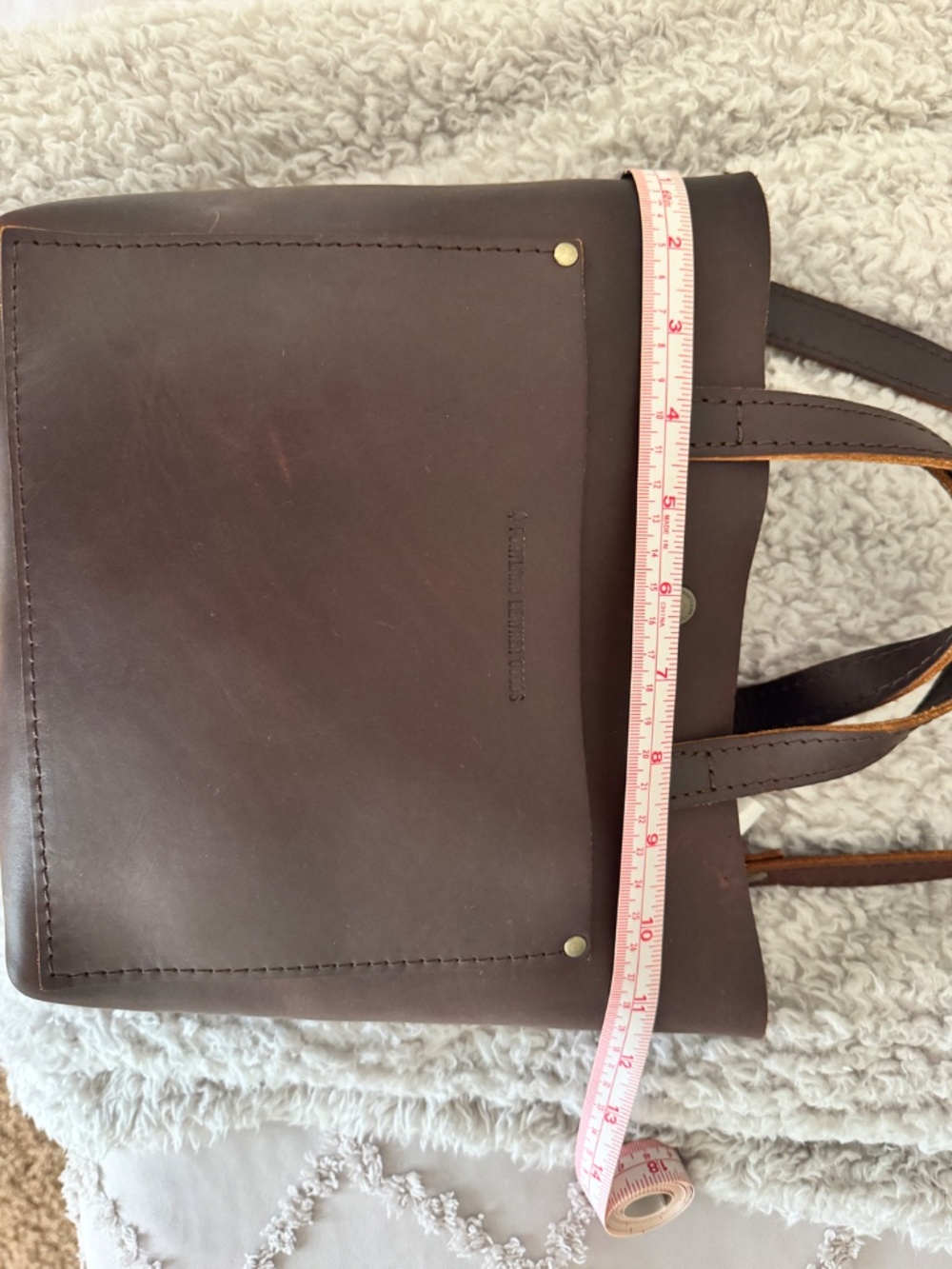 Brown Portland Leather Mini Crossbody Tote - Picture 8 of 10